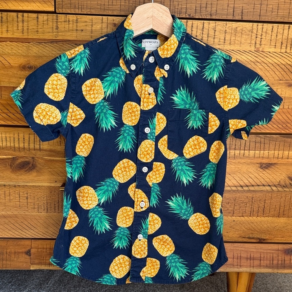 Crewcuts Navy Pineapple 🍍 Print Shirt